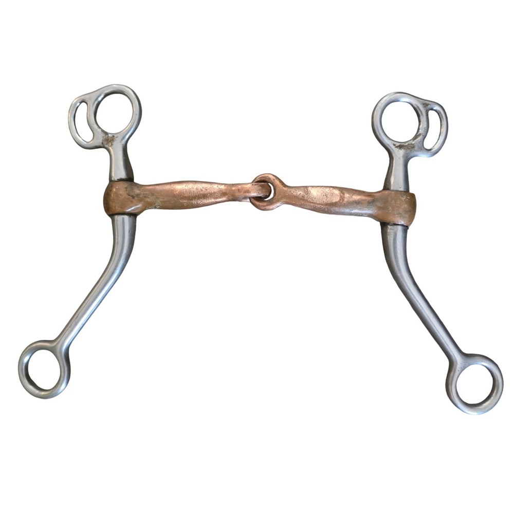 Western Stainless Steel & Copper 5" Tom Thumb Snaffle Bit Jointed Mouthpiece